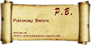 Patonay Bence névjegykártya